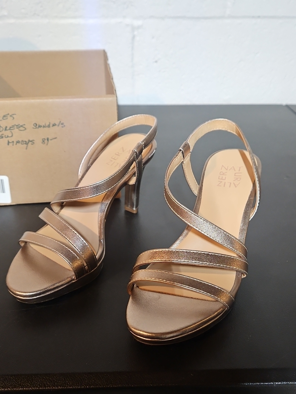 Naturalizer Metallic Bronze Strappy Slingback Heels